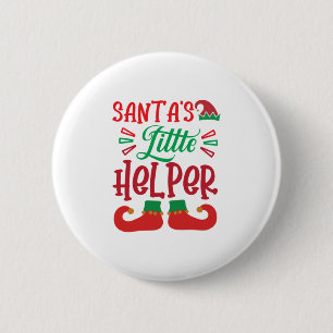 Merry Xmas Santa Little Helper 2 Inch Round Button