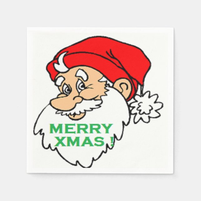 "MERRY XMAS" SANTA NAPKIN (Front)