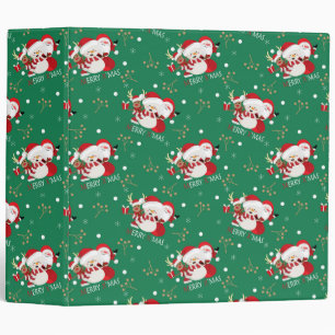 Merry Xmas Santa, Rudolph and Snowmen Binder