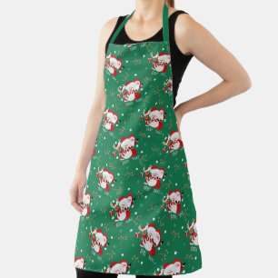Merry Xmas, Santa, Snowmen and Rudolph Apron