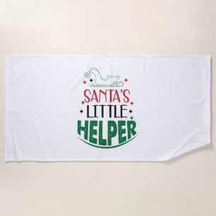 Merry Xmas Santas Little Helper Beach Towel