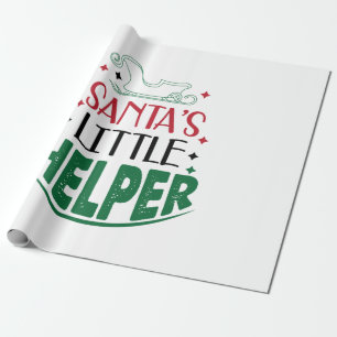 Merry Xmas Santas Little Helper Wrapping Paper