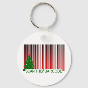 MERRY XMAS : scan this barcode Keychain