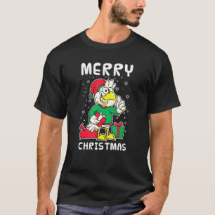 Merry Xmas Snowflake Farm Animal Chicken T-Shirt