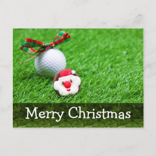Merry X'mas to gofer with Santa & golf ball Card