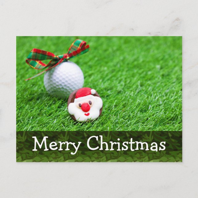 Merry X'mas to gofer with Santa & golf ball Card (Front)