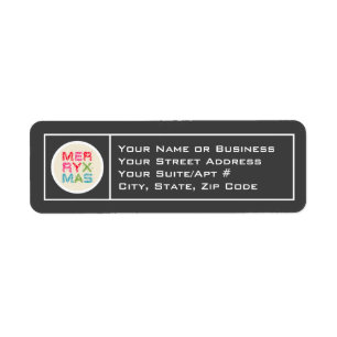 Merry Xmas Typography Return Address Labels