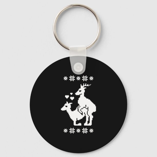Merry Xmas Ugly Christmas Keychain (Front)