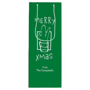 Merry Xmas Wine Gift Bag