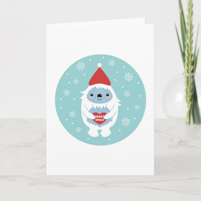 Merry Xmas Yeti Holiday Card (Front)