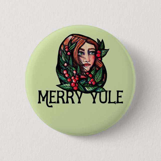 Merry Yule                                         2 Inch Round Button (Front)
