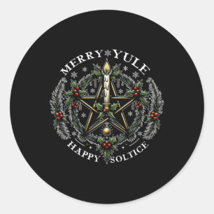 Merry Yule &amp; Happy Solstice  Classic Round Sticker