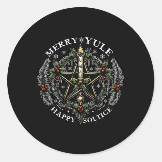 Merry Yule &amp; Happy Solstice  Classic Round Sticker