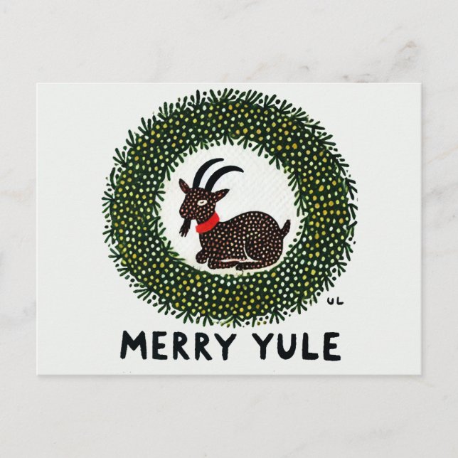Merry Yule Goat                                    Holiday Postcard (Front)