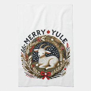 Merry Yule Goat Kitchen Towel