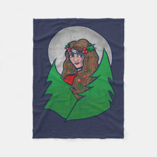 Merry Yule Goddess Art Pagan and Wiccan Yule Fleece Blanket