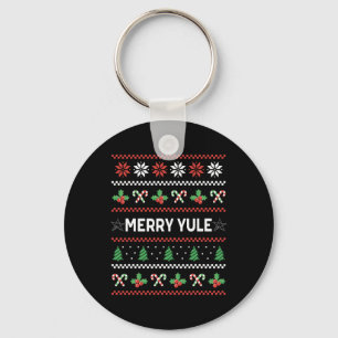Merry Yule Ugly Christmas Winter Holiday Wiccan Yu Keychain