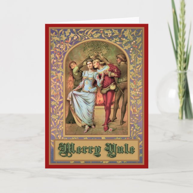 Merry Yule - Vintage Medieval Holiday Card (Front)
