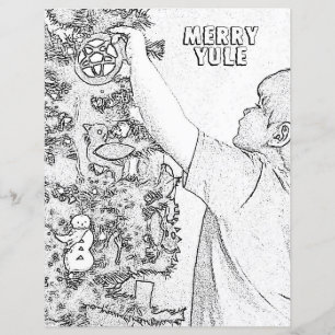 Merry Yule Wicca Colouring Page Paper