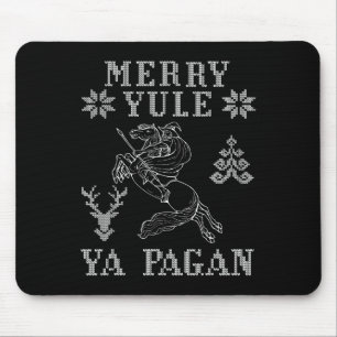 Merry Yule Ya Pagan Odin On Sleipnir Viking Christ Mouse Pad