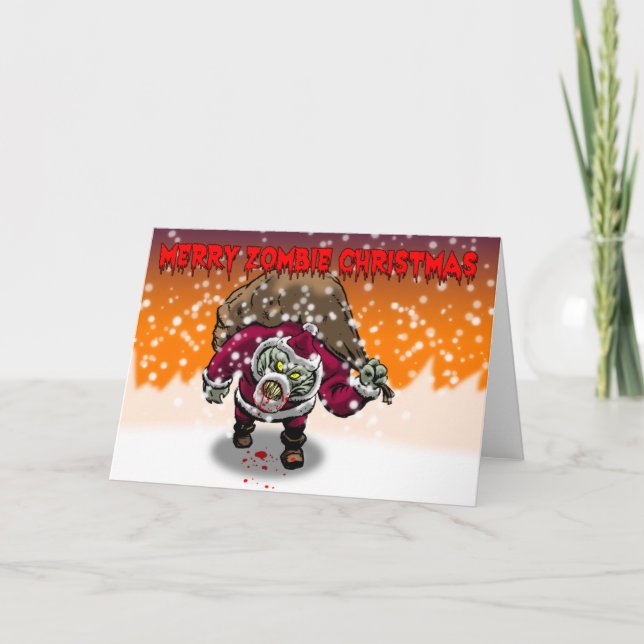 Merry Zombie Christmas Card (Front)