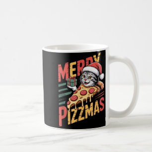 Merry Zzmas Christmas Cat Funny Zza Lover Xmas Cat Coffee Mug