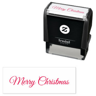 Merrychristmas script self-inking stamp