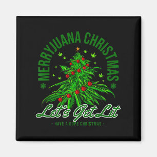 Merryjuana Christmas Christmas Weed T Roll  Magnet