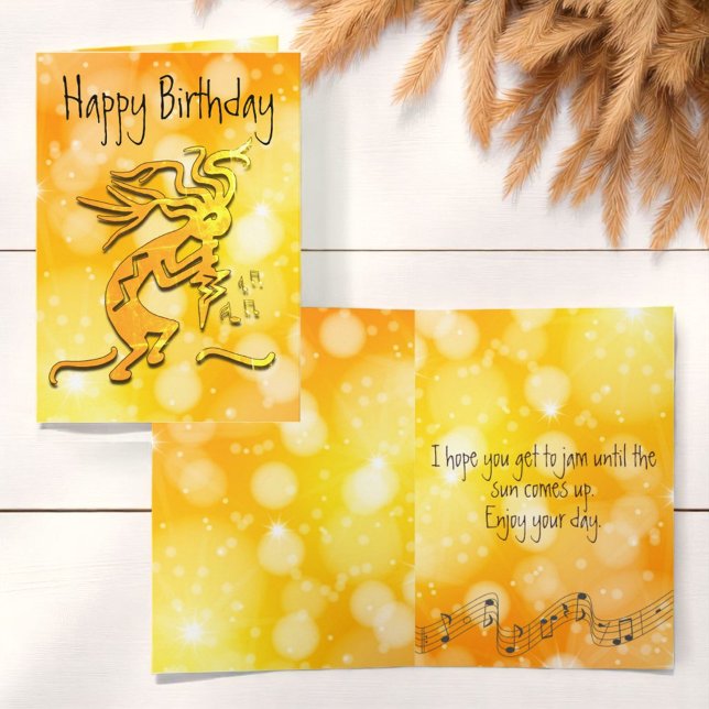 Merrymaker Kokopelli Musical Notes Modèle (Cover and inside greeting template Kokopelli )