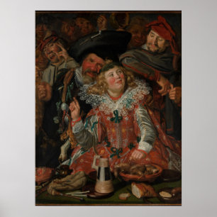 Merrymakers à Shrovetide par Hals - Poster