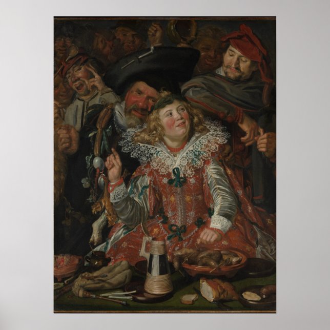 Merrymakers à Shrovetide par Hals - Poster (Devant)