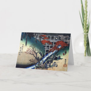 Merrymaking beneath Maple Trees, Hiroshige Holiday Card