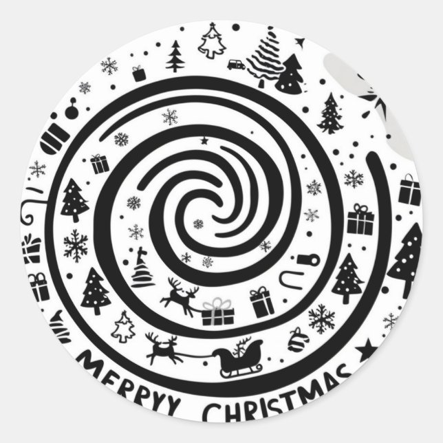 Merryy christmas classic round sticker (Front)