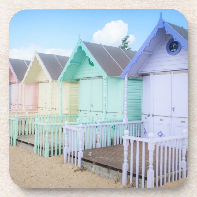 Mersea Island Beach Huts Coaster (Front)