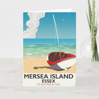 Mersea Island Essex Vintage poster Holiday Card