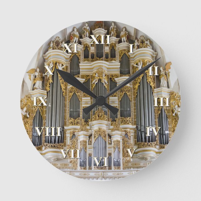 Merseburg pipe organ clock with roman numerals (Front)