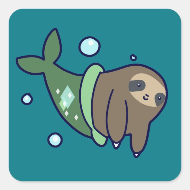 MerSloth Square Sticker (Front)