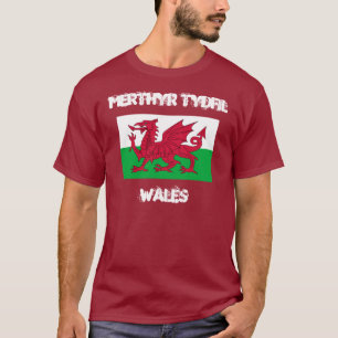 Merthyr Tydfil, Wales with Welsh flag T-Shirt