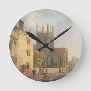 Merton College, Oxford, 1771 (oil on canvas) Round Clock