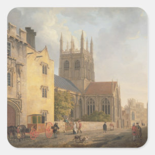 Merton College, Oxford, 1771 (oil on canvas) Square Sticker