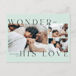 Merveille de sa carte postale de Noël d'amour