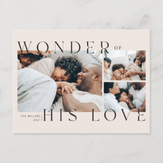 Merveille de sa carte postale de Noël d'amour