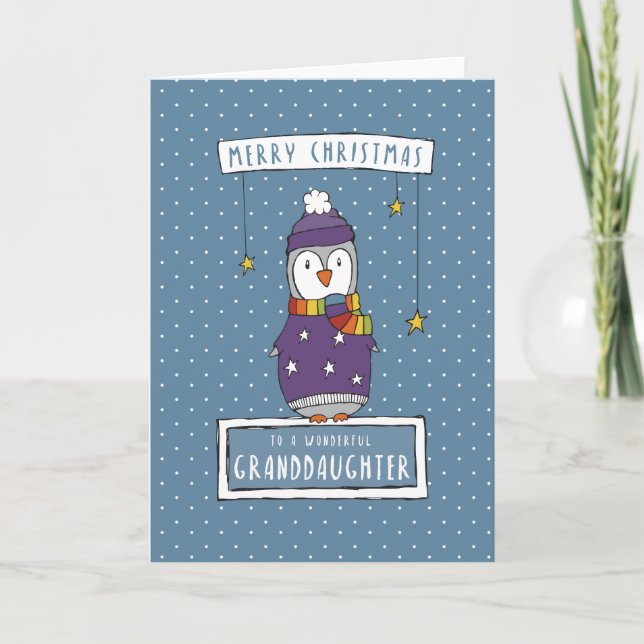Merveilleuse carte de Noël de petite-fille (Devant)