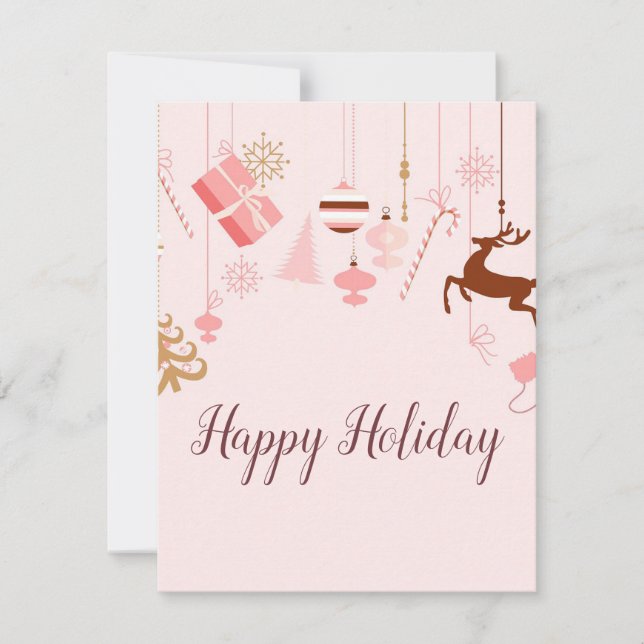 Merveilleuse, Magnifique, Pink Christmas Carte (Devant)