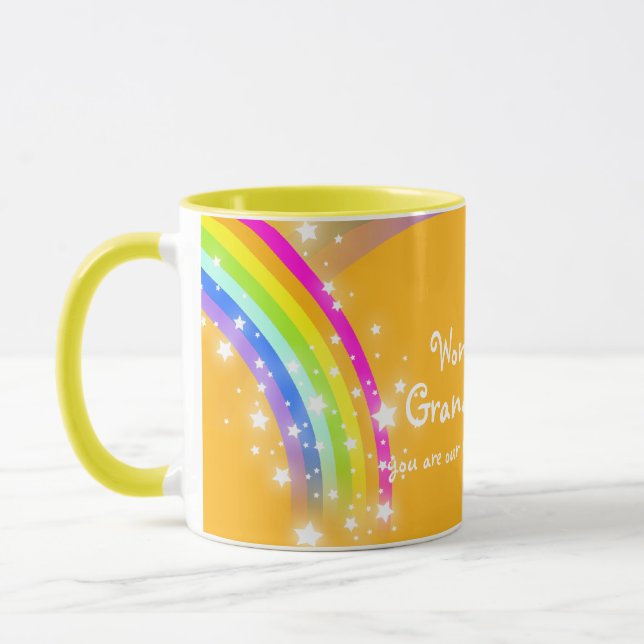 Merveilleuse petite fille arc-en-ciel orange mug (Gauche)
