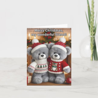 Merveilleux Ami - Ours Festif Carte de Noël