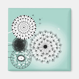 Merveilleux Dandelions Magnet bleu