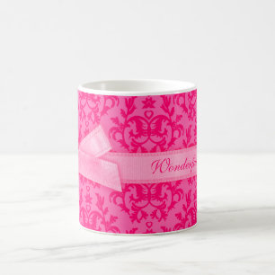 Merveilleux maman damassé chaud rose maman mug