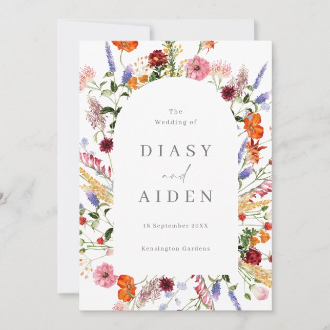 Merveilleux programme de mariage des Fleurs sauvag (Devant)