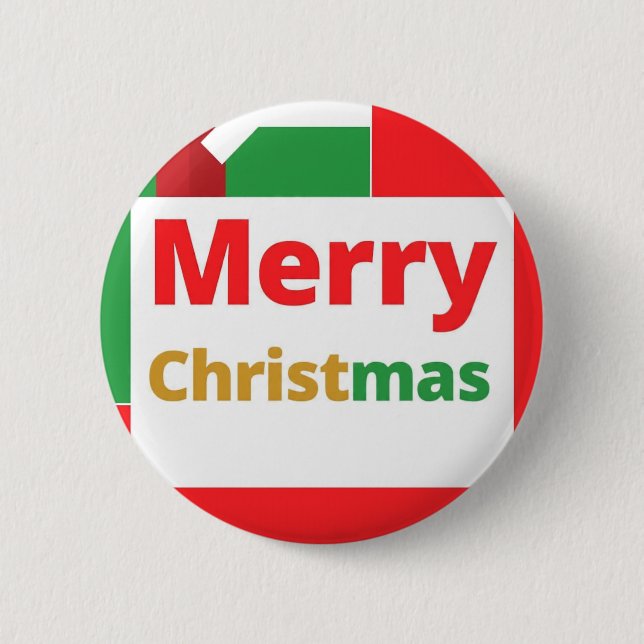 Mery christmas celebration design on 2 inch round button (Front)